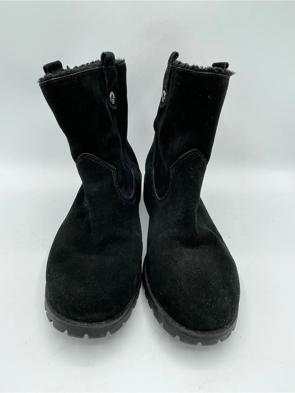 Bjorndal Aspen Black Suede Fleece-Lined Short Winter Boots